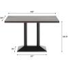 Flash Furniture Bennett 30″ x 48″ Solid Wood Commercial Indoor Tabletop in Dark Brown with 27″ x 15″ Dual Column Table Height Silver Cast Iron Base, 300 lb. Static Capacity(Dark Brown Top/Black Base)
