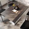 Flash Furniture Bennett 30″ x 48″ Solid Wood Commercial Indoor Tabletop in Dark Brown with 27″ x 15″ Dual Column Table Height Silver Cast Iron Base, 300 lb. Static Capacity(Dark Brown Top/Silver Base)
