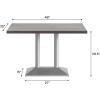 Flash Furniture Bennett 30″ x 48″ Solid Wood Commercial Indoor Tabletop in Dark Brown with 27″ x 15″ Dual Column Table Height Silver Cast Iron Base, 300 lb. Static Capacity(Dark Brown Top/Silver Base)