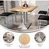 Flash Furniture Bennett 30″ x 48″ Solid Wood Commercial Indoor Tabletop in Dark Brown with 27″ x 15″ Dual Column Table Height Silver Cast Iron Base, 300 lb. Static Capacity(Natural Top/Silver Base)