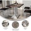 Flash Furniture Bennett 30″ x 48″ Solid Wood Commercial Indoor Tabletop in Dark Brown with 27″ x 15″ Dual Column Table Height Silver Cast Iron Base, 300 lb. Static Capacity(Dark Brown Top/Silver Base)