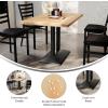 Flash Furniture Bennett 30″ x 48″ Solid Wood Commercial Indoor Tabletop in Dark Brown with 27″ x 15″ Dual Column Table Height Silver Cast Iron Base, 300 lb. Static Capacity(Natural Top/Black Base)