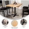 Flash Furniture Bennett 30″ x 48″ Solid Wood Commercial Indoor Tabletop in Natural with 23.75″ x 29.5″ Dining Height Black Cast Iron X Base, 300 lb. Static Capacity(Natural Top/Black Base)