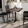Flash Furniture Bennett 30″ x 48″ Solid Wood Commercial Indoor Tabletop in Natural with 23.75″ x 29.5″ Dining Height Black Cast Iron X Base, 300 lb. Static Capacity(Dark Brown Top/Black Base)