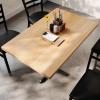 Flash Furniture Bennett 30″ x 48″ Solid Wood Commercial Indoor Tabletop in Natural with 23.75″ x 29.5″ Dining Height Black Cast Iron X Base, 300 lb. Static Capacity(Natural Top/Black Base)