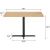 Flash Furniture Bennett 30″ x 48″ Solid Wood Commercial Indoor Tabletop in Natural with 23.75″ x 29.5″ Dining Height Black Cast Iron X Base, 300 lb. Static Capacity(Natural Top/Black Base)