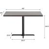 Flash Furniture Bennett 30″ x 48″ Solid Wood Commercial Indoor Tabletop in Natural with 23.75″ x 29.5″ Dining Height Black Cast Iron X Base, 300 lb. Static Capacity(Dark Brown Top/Black Base)