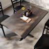 Flash Furniture Bennett 30″ x 48″ Solid Wood Commercial Indoor Tabletop in Natural with 23.75″ x 29.5″ Dining Height Black Cast Iron X Base, 300 lb. Static Capacity(Dark Brown Top/Black Base)