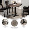 Flash Furniture Bennett 30″ x 48″ Solid Wood Commercial Indoor Tabletop in Natural with 23.75″ x 29.5″ Dining Height Black Cast Iron X Base, 300 lb. Static Capacity(Dark Brown Top/Black Base)