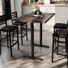 Flash Furniture Bennett 30″ x 48″ Solid Wood Commercial Indoor Tabletop in Natural with Dual 5″ x 22″ Bar Height Black Cast Iron T Bases, 400 lb. Static Capacity(Dark Brown Top/Black Base)