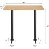 Flash Furniture Bennett 30″ x 48″ Solid Wood Commercial Indoor Tabletop in Natural with Dual 5″ x 22″ Bar Height Black Cast Iron T Bases, 400 lb. Static Capacity(Natural Top/Black Base)