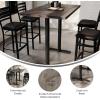 Flash Furniture Bennett 30″ x 48″ Solid Wood Commercial Indoor Tabletop in Natural with Dual 5″ x 22″ Bar Height Black Cast Iron T Bases, 400 lb. Static Capacity(Dark Brown Top/Black Base)
