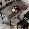 Flash Furniture Bennett 30″ x 48″ Solid Wood Commercial Indoor Tabletop in Natural with Dual 5″ x 22″ Bar Height Black Cast Iron T Bases, 400 lb. Static Capacity(Dark Brown Top/Black Base)
