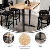 Flash Furniture Bennett 30″ x 48″ Solid Wood Commercial Indoor Tabletop in Natural with Dual 5″ x 22″ Bar Height Black Cast Iron T Bases, 400 lb. Static Capacity(Natural Top/Black Base)