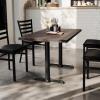 Flash Furniture Bennett 30″ x 48″ Solid Wood Commercial Indoor Tabletop in Natural with Dual 5″ x 22″ Dining Height Black Cast Iron T Bases, 400 lb. Static Capacity(Dark Brown Top/Black Base)