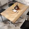 Flash Furniture Bennett 30″ x 48″ Solid Wood Commercial Indoor Tabletop in Natural with Dual 5″ x 22″ Dining Height Black Cast Iron T Bases, 400 lb. Static Capacity(Natural Top/Silver Base)