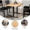Flash Furniture Bennett 30″ x 48″ Solid Wood Commercial Indoor Tabletop in Natural with Dual 5″ x 22″ Dining Height Black Cast Iron T Bases, 400 lb. Static Capacity(Natural Top/Black Base)