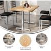 Flash Furniture Bennett 30″ x 48″ Solid Wood Commercial Indoor Tabletop in Natural with Dual 5″ x 22″ Dining Height Black Cast Iron T Bases, 400 lb. Static Capacity(Natural Top/Silver Base)
