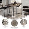 Flash Furniture Bennett 30″ x 48″ Solid Wood Commercial Indoor Tabletop in Natural with Dual 5″ x 22″ Dining Height Black Cast Iron T Bases, 400 lb. Static Capacity(Dark Brown Top/Silver Base)
