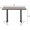 Flash Furniture Bennett 30″ x 48″ Solid Wood Commercial Indoor Tabletop in Natural with Dual 5″ x 22″ Dining Height Black Cast Iron T Bases, 400 lb. Static Capacity(Dark Brown Top/Black Base)