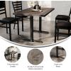 Flash Furniture Bennett 30″ x 48″ Solid Wood Commercial Indoor Tabletop in Natural with Dual 5″ x 22″ Dining Height Black Cast Iron T Bases, 400 lb. Static Capacity(Dark Brown Top/Black Base)