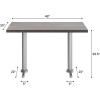 Flash Furniture Bennett 30″ x 48″ Solid Wood Commercial Indoor Tabletop in Natural with Dual 5″ x 22″ Dining Height Black Cast Iron T Bases, 400 lb. Static Capacity(Dark Brown Top/Silver Base)