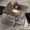 Flash Furniture Bennett 30″ x 60″ Solid Wood Commercial Indoor Tabletop in Dark Brown with 22″ x 22″ Dining Height Black Cast Iron X Base, 300 lb. Static Capacity(Dark Brown Top/Silver Base)