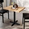 Flash Furniture Bennett 30″ x 60″ Solid Wood Commercial Indoor Tabletop in Dark Brown with 22″ x 22″ Dining Height Black Cast Iron X Base, 300 lb. Static Capacity(Natural Top/Black Base)