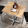 Flash Furniture Bennett 30″ x 60″ Solid Wood Commercial Indoor Tabletop in Dark Brown with 22″ x 22″ Dining Height Black Cast Iron X Base, 300 lb. Static Capacity(Natural Top/Silver Base)