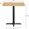 Flash Furniture Bennett 30″ x 60″ Solid Wood Commercial Indoor Tabletop in Dark Brown with 22″ x 22″ Dining Height Black Cast Iron X Base, 300 lb. Static Capacity(Natural Top/Black Base)