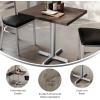 Flash Furniture Bennett 30″ x 60″ Solid Wood Commercial Indoor Tabletop in Dark Brown with 22″ x 22″ Dining Height Black Cast Iron X Base, 300 lb. Static Capacity(Dark Brown Top/Silver Base)