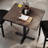 Flash Furniture Bennett 30″ x 60″ Solid Wood Commercial Indoor Tabletop in Dark Brown with 22″ x 22″ Dining Height Black Cast Iron X Base, 300 lb. Static Capacity(Dark Brown Top/Black Base)