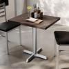 Flash Furniture Bennett 30″ x 60″ Solid Wood Commercial Indoor Tabletop in Dark Brown with 22″ x 22″ Dining Height Black Cast Iron X Base, 300 lb. Static Capacity(Dark Brown Top/Silver Base)