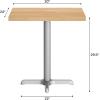 Flash Furniture Bennett 30″ x 60″ Solid Wood Commercial Indoor Tabletop in Dark Brown with 22″ x 22″ Dining Height Black Cast Iron X Base, 300 lb. Static Capacity(Natural Top/Silver Base)