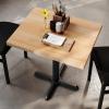 Flash Furniture Bennett 30″ x 60″ Solid Wood Commercial Indoor Tabletop in Dark Brown with 22″ x 22″ Dining Height Black Cast Iron X Base, 300 lb. Static Capacity(Natural Top/Black Base)