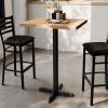 Flash Furniture Bennett 30″ x 60″ Solid Wood Commercial Indoor Tabletop in Natural with 22″ x 22″ Bar Height Black Cast Iron X Base, 300 lb. Static Capacity(Natural Top/Black Base)