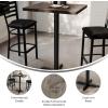 Flash Furniture Bennett 30″ x 60″ Solid Wood Commercial Indoor Tabletop in Natural with 22″ x 22″ Bar Height Black Cast Iron X Base, 300 lb. Static Capacity(Dark Brown Top/Black Base)