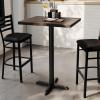 Flash Furniture Bennett 30″ x 60″ Solid Wood Commercial Indoor Tabletop in Natural with 22″ x 22″ Bar Height Black Cast Iron X Base, 300 lb. Static Capacity(Dark Brown Top/Black Base)