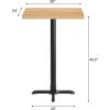 Flash Furniture Bennett 30″ x 60″ Solid Wood Commercial Indoor Tabletop in Natural with 22″ x 22″ Bar Height Black Cast Iron X Base, 300 lb. Static Capacity(Natural Top/Black Base)