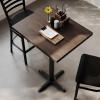Flash Furniture Bennett 30″ x 60″ Solid Wood Commercial Indoor Tabletop in Natural with 22″ x 22″ Bar Height Black Cast Iron X Base, 300 lb. Static Capacity(Dark Brown Top/Black Base)