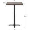 Flash Furniture Bennett 30″ x 60″ Solid Wood Commercial Indoor Tabletop in Natural with 22″ x 22″ Bar Height Black Cast Iron X Base, 300 lb. Static Capacity(Dark Brown Top/Black Base)