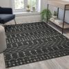 Flash Furniture Beth Geometric Bohemian Low Pile Rug – 2′ x 6′ – Dark Gray/Ivory Polyester(Dark Gray/Ivory)