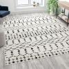 Flash Furniture Beth Geometric Bohemian Low Pile Rug – 2′ x 6′ – Dark Gray/Ivory Polyester(Ivory/Black)