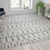 Flash Furniture Beth Geometric Bohemian Low Pile Rug – 2′ x 6′ – Dark Gray/Ivory Polyester(Ivory/Gray)