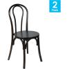 Flash Furniture Betsy Commercial Solid Wood Dining Chair, Thonet Style, Stackable Design, Mortise and Tenon, 350 lbs. Static Weight Capacity, Set of 2, Black(Early American Wood)