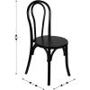 Flash Furniture Betsy Commercial Solid Wood Dining Chair, Thonet Style, Stackable Design, Mortise and Tenon, 350 lbs. Static Weight Capacity, Set of 2, Black(Black)