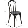 Flash Furniture Betsy Commercial Solid Wood Dining Chair, Thonet Style, Stackable Design, Mortise and Tenon, 350 lbs. Static Weight Capacity, Set of 2, Black(Early American Wood)