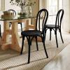 Flash Furniture Betsy Commercial Solid Wood Dining Chair, Thonet Style, Stackable Design, Mortise and Tenon, 350 lbs. Static Weight Capacity, Set of 2, Black(Black)