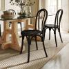 Flash Furniture Betsy Commercial Solid Wood Dining Chair, Thonet Style, Stackable Design, Mortise and Tenon, 350 lbs. Static Weight Capacity, Set of 2, Black(Early American Wood)