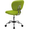 Flash Furniture Beverly Mid-Back White Mesh Padded Swivel Task Office Chair with Chrome Base(Apple Green)